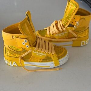 Dolce & Gabbana Kids Yellow High-Tops